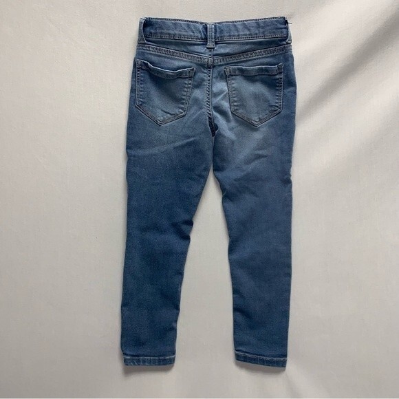 Distressed Patched Superflex Jean Girl 5 Blue Denim Medium Wash Adjustable Waist - Picture 3 of 6